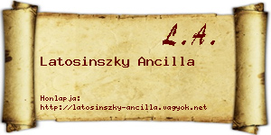 Latosinszky Ancilla névjegykártya